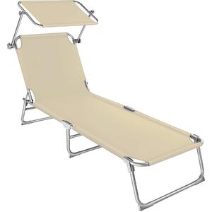 TecTake GmbH 400656 solsäng med soltak - beige