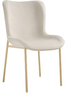 Tectake 405217 stoppad stol tessa - sammet beige/guld, per styck