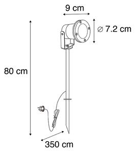 Spikfläck svart 40 cm inkl. Kabel och kontakt IP44 - Basic