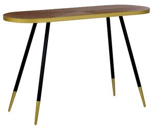 Konsolbord Mörkt trä MDF Guldbas Vardagsrum Hallmöbler Minimalistisk Design Beliani