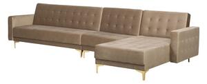 KIEFF Hörnbäddsoffa Large Vänster Sammet Beige -