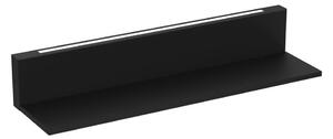 Vägghylla med LED-belysning SHELF 10x60 cm svart