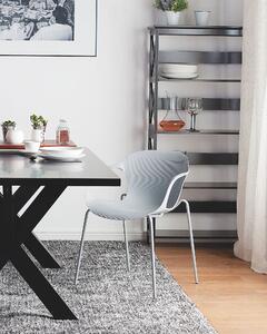 Set med 2 matstolar Grå Metallben Modern Industriell Stil Kök Kontor Beliani