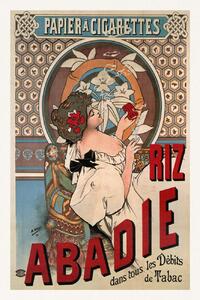 Konsttryck Riz Abadie (Vintage Art Nouveau Cigarette Advert) - Alfons / Alphonse Mucha, (26.7 x 40 cm)