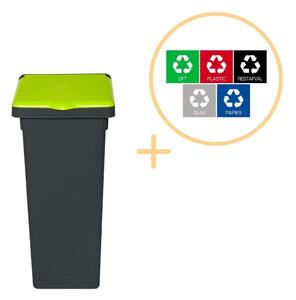 Plafor - Fit Bin med lock 52L - Återvinning - Grön