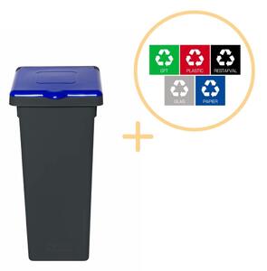 Plafor - Fit Bin med lock 52L - Återvinning - Blå