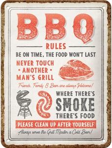 Metallskylt BBQ Rules