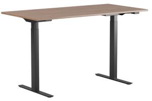 Höj och sänkbart skrivbord PREMIUM, 2-motorigt, svart stativ, valnöt bordsskiva 180x80 cm
