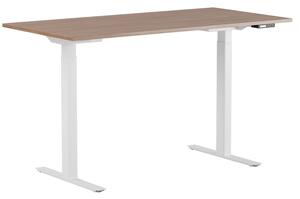 Höj och sänkbart skrivbord, digital display, vitt stativ, valnöt bordsskiva 120x60 cm