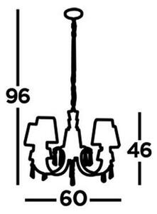 Searchlight 6885-5CC - Ljuskrona på kedja PORTICO 5xG9/33W/230V krom