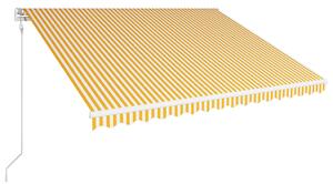 Markis automatiskt infällbar 400x300 cm gul och vit