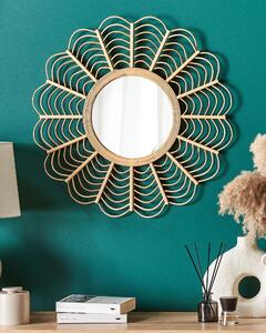 Vägg Hängande Spegel Hemdekor Natur Rotting Ram Modern Design Sunburst Möbler Vardagsrum Sovrum Beliani