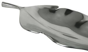 Prydnadsfat Silver Metall Aluminium Bladform 49 cm Blank Industrial Glamour Beliani
