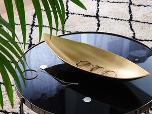 Dekorativ skål Guld Metall Aluminium Bladform Minimalistisk Glamour Beliani