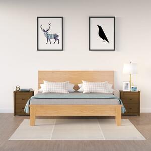 Sängbord 2 st honungsbrun 50x35x61,5 cm massiv furu