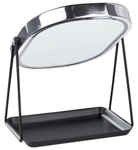 Sminkspegel Silver Metall 20 x 22 cm Sminkbord LED-Spegel Modern Design Dekorativ Badrum Vardagsrum Beliani