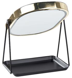 Sminkspegel Guld Metall 20 x 22 cm Sminkbord LED-Spegel Modern Design Dekorativ Badrum Vardagsrum Beliani