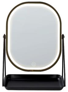 Sminkspegel Guld Metall 20 x 22 cm Sminkbord LED-Spegel Modern Design Dekorativ Badrum Vardagsrum Beliani