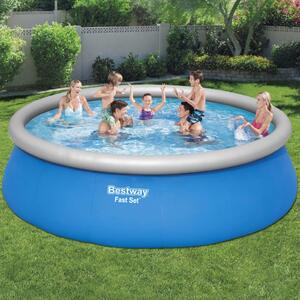 Bestway Uppblåsbar pool med tillbehör Fast Set rund 457x122 cm