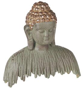 Dekorationsfigur buddha grå / guld RAMDI Beliani