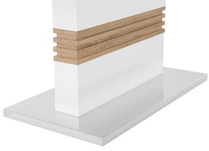 Matbord Vit Trä 160 x 90 cm Utdragbar Topp Piedestal Ben Modern Beliani