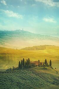 Fotografi Tuscan landscape, location: Val d'Orcia, Tuscany,, Peter Zelei Images