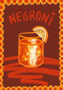 Illustration Cocktail Negroni, Studio Dolci