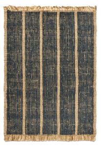 Ferm Living - Athens Stripes Rug - Mattor - 140 x 200 - Natural/Ink Blue - W140 x D2 x H200 cm