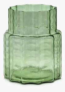 Serax - Vase 01 Waves - Vas - Green Transparant 04 - Ø18 x H21 cm