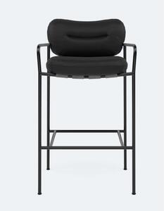 Fogia - Bollo Barstool Low - Barstol - Elmosoft 99999 Black Frame Ral 9005 - H88 W50 D55 cm