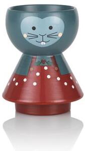 Lucie Kaas - Bordfolk Egg Holder - Christmas - Äggkoppar - Christmas Mouse Red - H7 cm