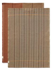 Ferm Living - Ito Tea Towel - Set Of 2 - Kökshandduk - Set of 2 - Hazel/Oat - B: 50 x H: 70 cm