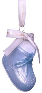 Vondels - Ornament Glass Blue Baby's First Christmas Shoe - Julkula - Blue - H6 cm