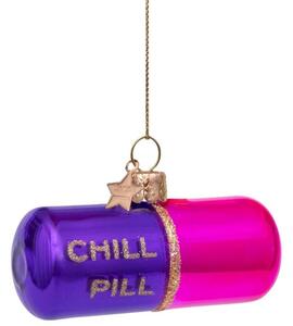 Vondels - Ornament Glass Purple/Pink Opal Chill Pill - Julkula - Purple/Pink - H4 cm