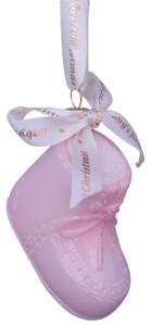 Vondels - Ornament Glass Pink Baby's First Christmas Shoe - Julkula - Pink - H6 cm