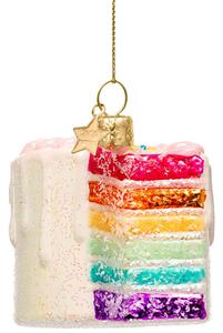 Vondels - Ornament Glass Multi Rainbow Cake - Julkula - Multi - H6 cm