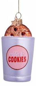 Vondels - Ornament Glass Cookie w/Milk - Julkula - Cookie - H9 cm