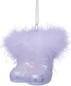 Vondels - Ornament Glass White Fashion Ski Boots w. Fur - Julkula - White - H7,5 cm