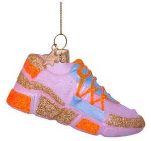 Vondels - Ornament Glass Orange/Pink Sneaker - Julkula - Orange/Pink - H6 cm