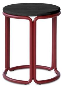 PLEASE WAIT to be SEATED - Hardie Stool / By Philippe Malouin - Pall - Black / Basque Red - Ø36 x H44 cm