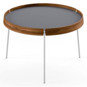 Naver Collection - Coffee Table / AK710, 725 & AK750 by Nissen & Gehl - Soffbord - Oiled Walnut / Stainless steel / Antracit - D65 x H46 cm