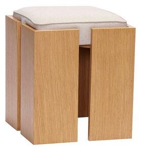 Hübsch - Forma Stool - Pall - Grå / Naturlig - 39 x 39 x H46 x SH46 cm