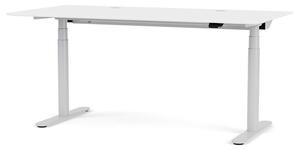 Montana - HILOW2160 Work Desk - Skrivbord - Snow / Aluminium - W160 x D80 x H62,4-125,1 cm