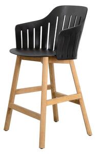 Cane-line - Choice Counter Bar Chair - Indoor - Barstol - Frame: Teak / Seat: Black - W59 x D53 x H42 cm