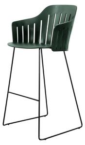 Cane-line - Choice Barstool - Outdoor - Barstol - Frame: Black Stainless Steel / Seat: Dark Green - W59 x D53 x H42 cm