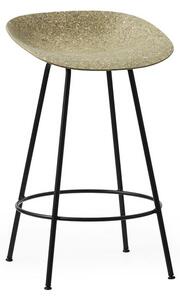 Normann Copenhagen - Mat Barstool 65 cm Steel - Barstol - Seaweed / Black Steel - H75 x W47 x D46,3 x SH65 cm