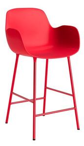 Normann Copenhagen - Form Bar Armchair 65 cm Steel - Barstol - Bright Red - H100 x W56 x D54,5 x SH65 cm