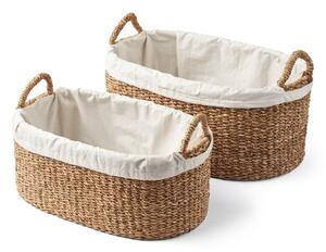 Humdakin - Laundry Wicker Set of 2 - Tvättkorg - 230 Organic Cotton lining - H56 x L36 x B25 cm & H50 x L30 x B21 cm