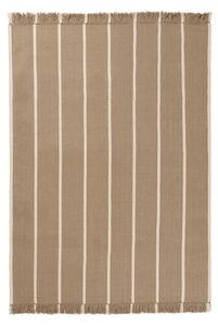 Ferm Living - Calm Kelim Rug - Mattor - 140 x 200 - Dark Sand/Off-white - W140 x D1 x H200 cm