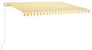 Markis automatiskt infällbar 450x300 cm gul och vit